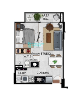 Apartamento em Cruz das Almas, Maceió/AL de 34m² 1 quartos à venda por R$ 512.396,00