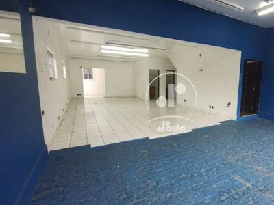 Sobrado 238m²,Locação Comercial,com amplo Salão com Recuo para 3 Carros, Vila Alzira, Sant