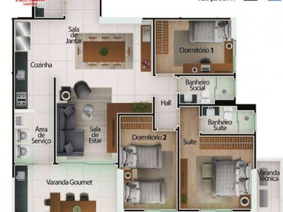 Apartamento com 3 dormitorios a venda, 127 m? por R$ 954.000,00 - Centro - Mongagua/SP