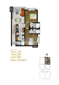 Apartamento em Bavária, Gramado/RS de 70m² 2 quartos à venda por R$ 1.099.000,00