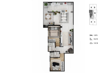 Apartamento em Boqueirão, Praia Grande/SP de 78m² 2 quartos à venda por R$ 418.000,00