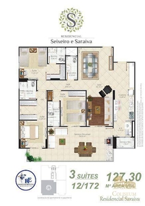 Apartamento em Campo da Aviação, Praia Grande/SP de 128m² 3 quartos à venda por R$ 649.000,00