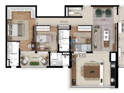 Apartamento em Mooca, São Paulo/SP de 129m² 3 quartos à venda por R$ 1.489.000,00