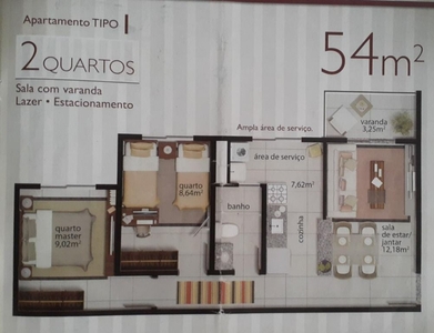 Apartamento em Outeiro das Pedras, Itaboraí/RJ de 61m² 2 quartos à venda por R$ 249.000,01