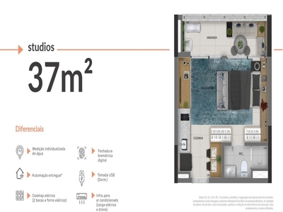 Apartamento em Presidente Altino, Osasco/SP de 38m² 1 quartos à venda por R$ 279.000,00