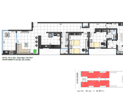 Apartamento em Setor Habitacional Vicente Pires (Taguatinga), Brasília/DF de 120m² 3 quartos à venda por R$ 649.000,00