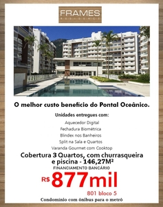 Penthouse em Vargem Grande, Rio de Janeiro/RJ de 146m² 3 quartos à venda por R$ 876.000,00