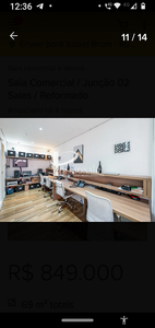 Sala em Tatuapé, São Paulo/SP de 66m² à venda por R$ 849.000,00
