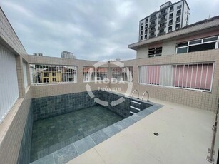 Casa sobreposta alta, duplex, 3 suítes, com piscina, à venda, no Boqueirão em Santos/SP