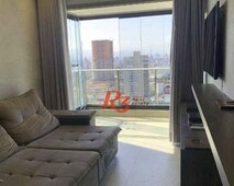 Apartamento com 1 dormitório para alugar, 60 m² por R$ 4.100,00/mês - Aparecida - Santos/S