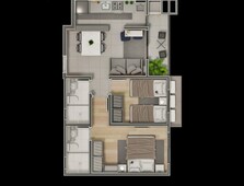 Apartamento no Bairro Badenfurt em Blumenau com 2 Dormitórios (1 suíte) e 56 m²