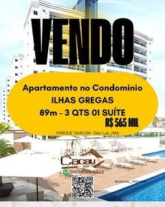 Apartamento em Turu, São Luís/MA de 87m² 3 quartos à venda por R$ 564.000,00