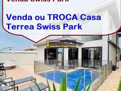 Casa condomínio à venda, swiss park campinas sp, - r$ 2.300.000 estuda proposta casa térrea swiss park