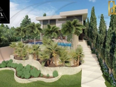 Casa nova à venda no condomínio tamboré 11, 440m², 4 suítes, área gourmet, piscina e 4 vagas