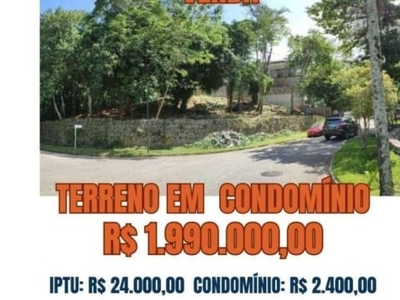 Terreno em condomínio fechado à venda na estrada da barra da tijuca, 3570, itanhangá, rio de janeiro por r$ 1.990.000