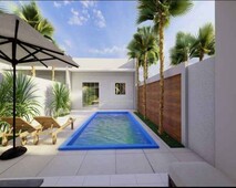 Casa com piscina em Guaratuba, Rua asfaltada, 700 metros do mar com 101,85 m² construído