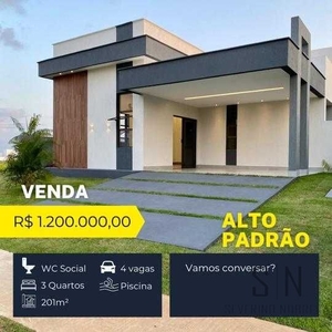 Casa a Venda Condomínio Fechado Alphaville Paraíba , 201m² 3 suítes, 4 Vagas, Piscina Privativa