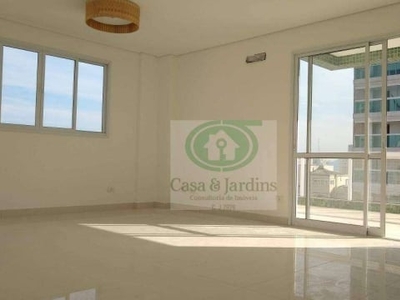 Apartamento com 3 dormitórios para alugar, 152 m² por r$ 10.000,00/mês - boqueirão - santos/sp