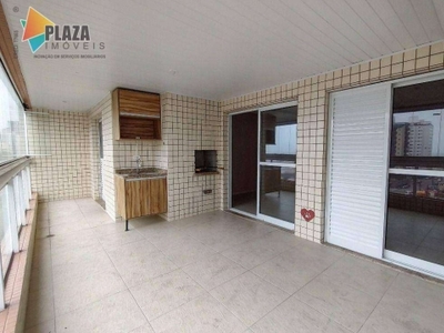 Apartamento com 3 dormitórios para alugar, 155 m² por r$ 7.000,00/mês - vila guilhermina - praia grande/sp