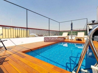 Cobertura com piscina, 3 dormitórios, 3 vagas à venda, 206 m² por r$ 3.490.000 - moema - são paulo/sp
