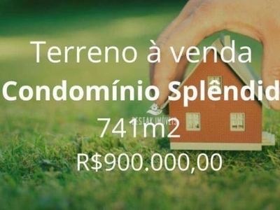 Terreno à venda, 741 m² por r$ 900.000,00 - condomínio splêndido - uberlândia/mg