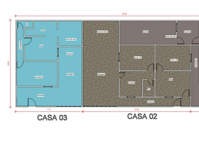 Imóvel com 03 casas, renda mensal de 1800