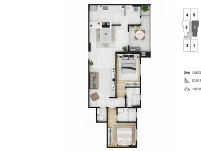 Apartamento em Boqueirão, Praia Grande/SP de 82m² 2 quartos à venda por R$ 463.000,00