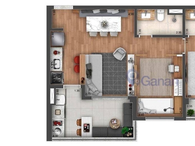 Apartamento em Jardim das Acácias, São Paulo/SP de 65m² 2 quartos à venda por R$ 829.000,00