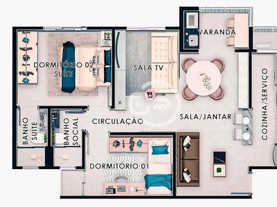 Apartamento em Jardim do Horto, Rio Claro/SP de 72m² 3 quartos à venda por R$ 499.000,00