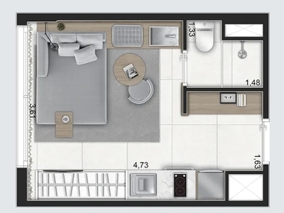 Apartamento em Moema, São Paulo/SP de 20m² 1 quartos à venda por R$ 298.940,00