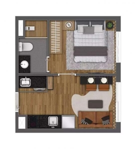 Apartamento em Pinheiros, São Paulo/SP de 24m² 1 quartos à venda por R$ 343.000,00