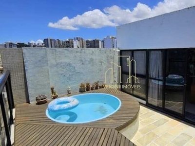 Excelente cobertura vista mar com dois quartos e piscina privativa a venda na Pituba