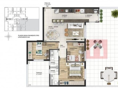 Apartamento com 3 dormitórios à venda, 91 m² por R$ 632.612,00 - Panazzolo - Caxias do Sul