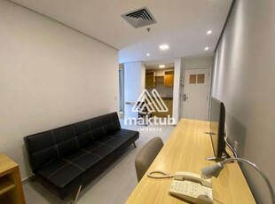 Flat com 1 dormitório à venda, 44 m² por r$ 270.000,00 - centro - santo andré/sp