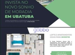 Loft com 1 dormitório à venda, 35 m² por r$ 295.000,00 - praia grande - ubatuba/sp