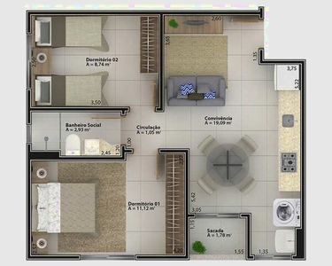 Apartamento Padrão para Venda em Centro Cocal do Sul-SC - 209