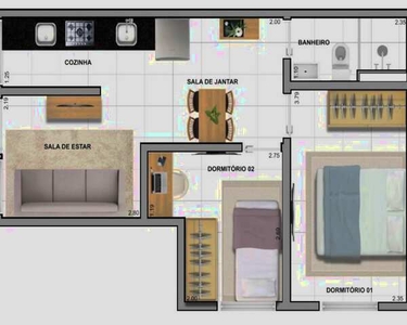 Apartamentos à venda em Parque Do Carmo, São Paulo, 2 quartos, 2 salas, vaga de garagem