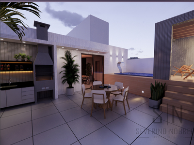 Apartamento Térreo + Área externa em (U), com piscina, espaço gourmet, 3quartos, 1 suíte, 113m²