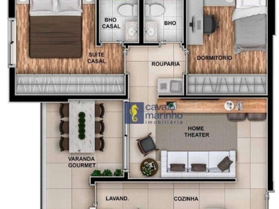 Apartamento com 2 dormitórios para alugar, 62 m² por r$ 4.680/mês - jardim botânico - ribeirão preto/sp