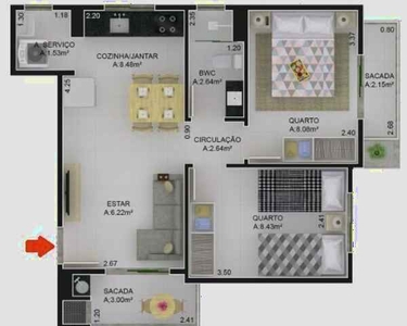 Apartamento Padrão, 2 dormitórios na Rua Begônias