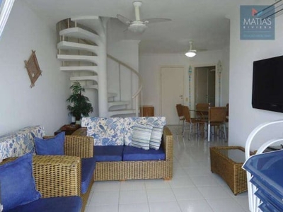 Cobertura com 3 dormitórios para alugar, 183 m² por R$ 8.000,00/mês - Riviera Módulo 4 - Bertioga/SP