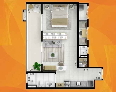 Spot Residences - Apartamento Studio 41m2 - Bosque Flamboyant - Taubaté SP