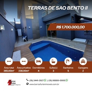 Casa em Condomínio - Limeira, SP no bairro Terras de São Bento II