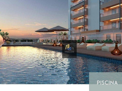 Apartamento em Campo da Aviação, Praia Grande/SP de 56m² 1 quartos à venda por R$ 376.000,00