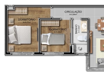 Apartamento em Menino Deus, Porto Alegre/RS de 51m² 2 quartos à venda por R$ 519.000,00