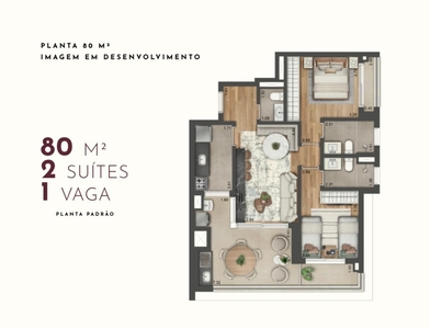 Apartamento em Moema, São Paulo/SP de 80m² 2 quartos à venda por R$ 1.779.000,00