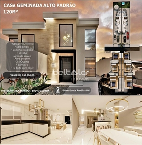Casa em Santa Amélia, Belo Horizonte/MG de 130m² 3 quartos à venda por R$ 968.000,00