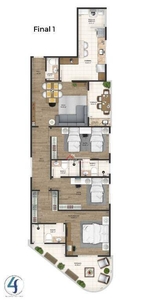 Apartamento em Itararé, São Vicente/SP de 108m² 3 quartos à venda por R$ 856.000,00