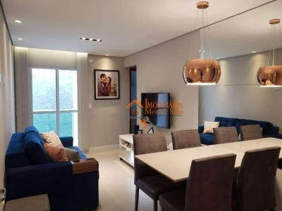 Apartamento com 2 dormitórios à venda, 49 m² por r$ 281.000,00 - parque continental ii - guarulhos/sp