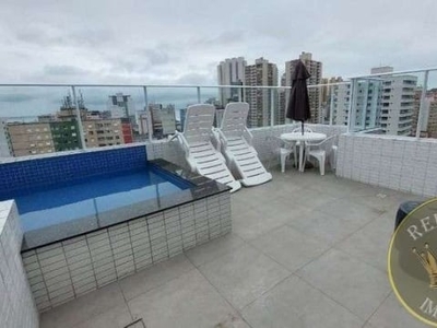Apartamento mobiliado 1 dormitório à venda, 40 m² por r$ 319.000,00 - boqueirão - praia grande/sp